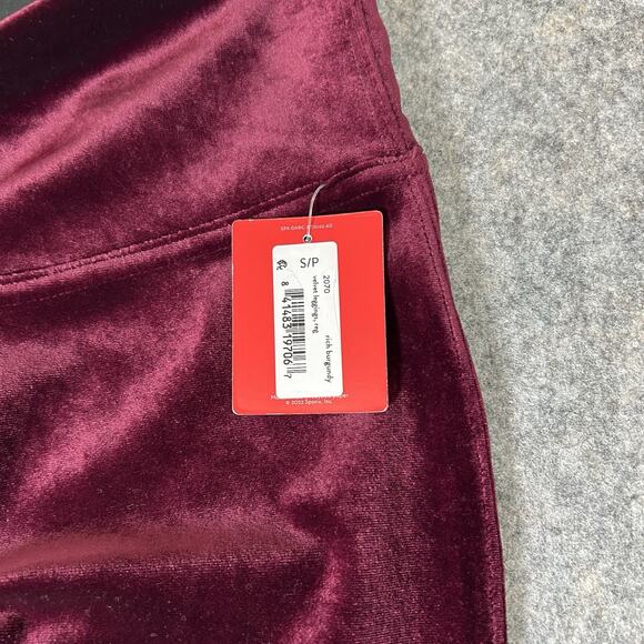 SPANX Velvet leggings Women's Small Rich Burgundy Pull On High Waist stretch - Picture 4 of 9